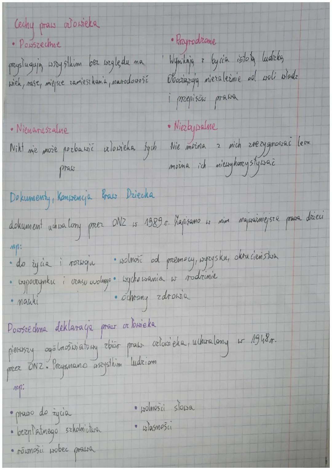 Cechy praw owowieka
• Powszechne
pomysługują wszystkim bez względu na
• Pryrodrome
Wynikajny z bycia istoty ludzky
wich, nase, miejsce zamie