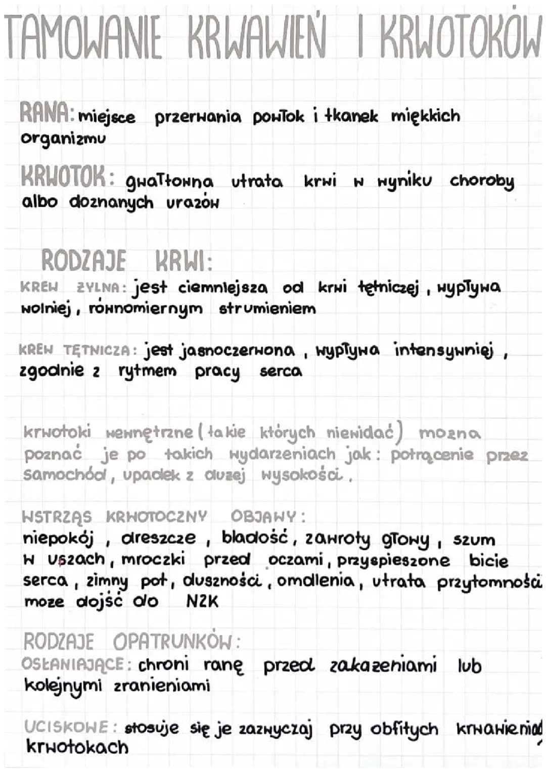 Tamowanie krwawień i krwotoków 
