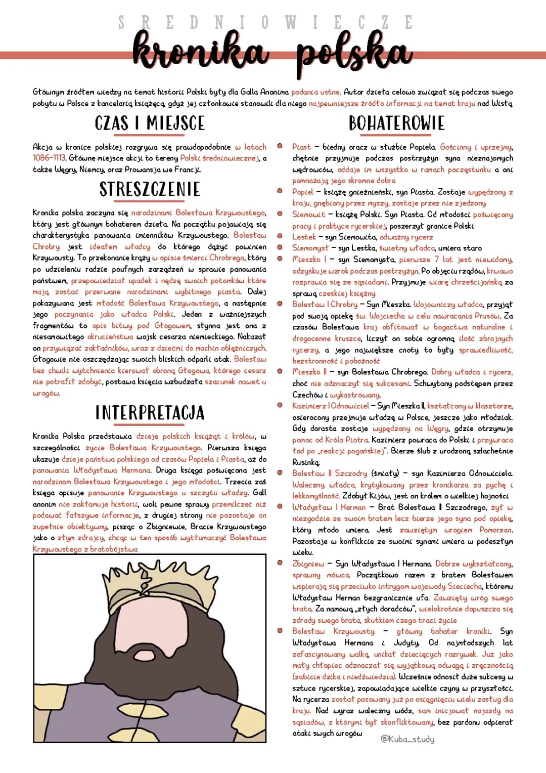 Kronika polska - streszczenie Galla Anonima