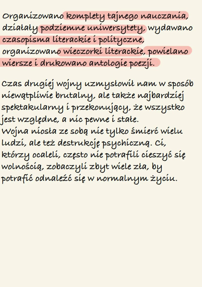 LITERATURA CZASÓW
WOJNY I OKUPACJI
Okres literatury wojennej i okupacyjnej
trwa od 1 września 1939 r. - daty
rozpoczynającej 11 wojnę świato