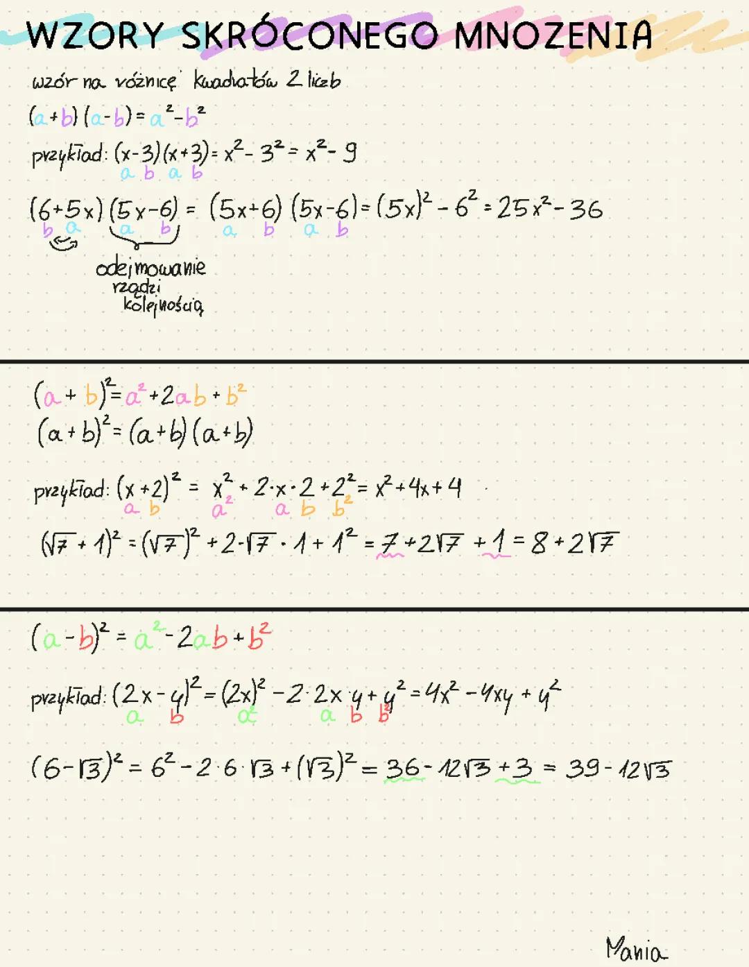 Co to jest wzór skróconego mnożenia? Nauka obliczania różnicy kwadratów i wzorów z pierwiastkami