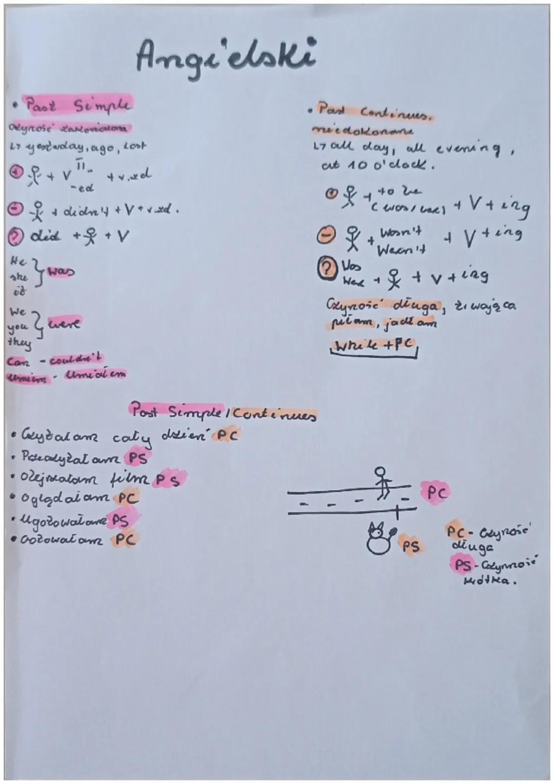 # Angielski

• Past Simple

Olynoše zastoriartona

1 yestuday, ago, Lost

$
+v
-ed$

$
+v.zd$

$
+ didn't +۷۰۰.۰$

$
did +&+V$

He
she
it
} 