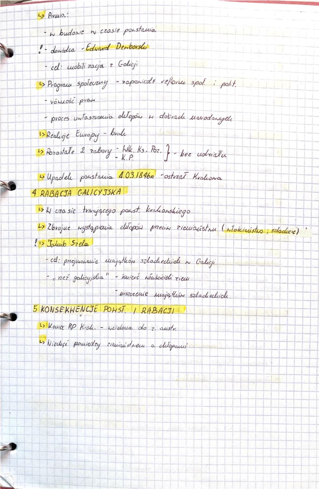 # T: Powstanie Krakowskie i Rabacja Galicyjska

## 1 GENEZA

- Działalność emisariuszy W.E.

  - cel: przygotowanie ziału pol. do ewentualne