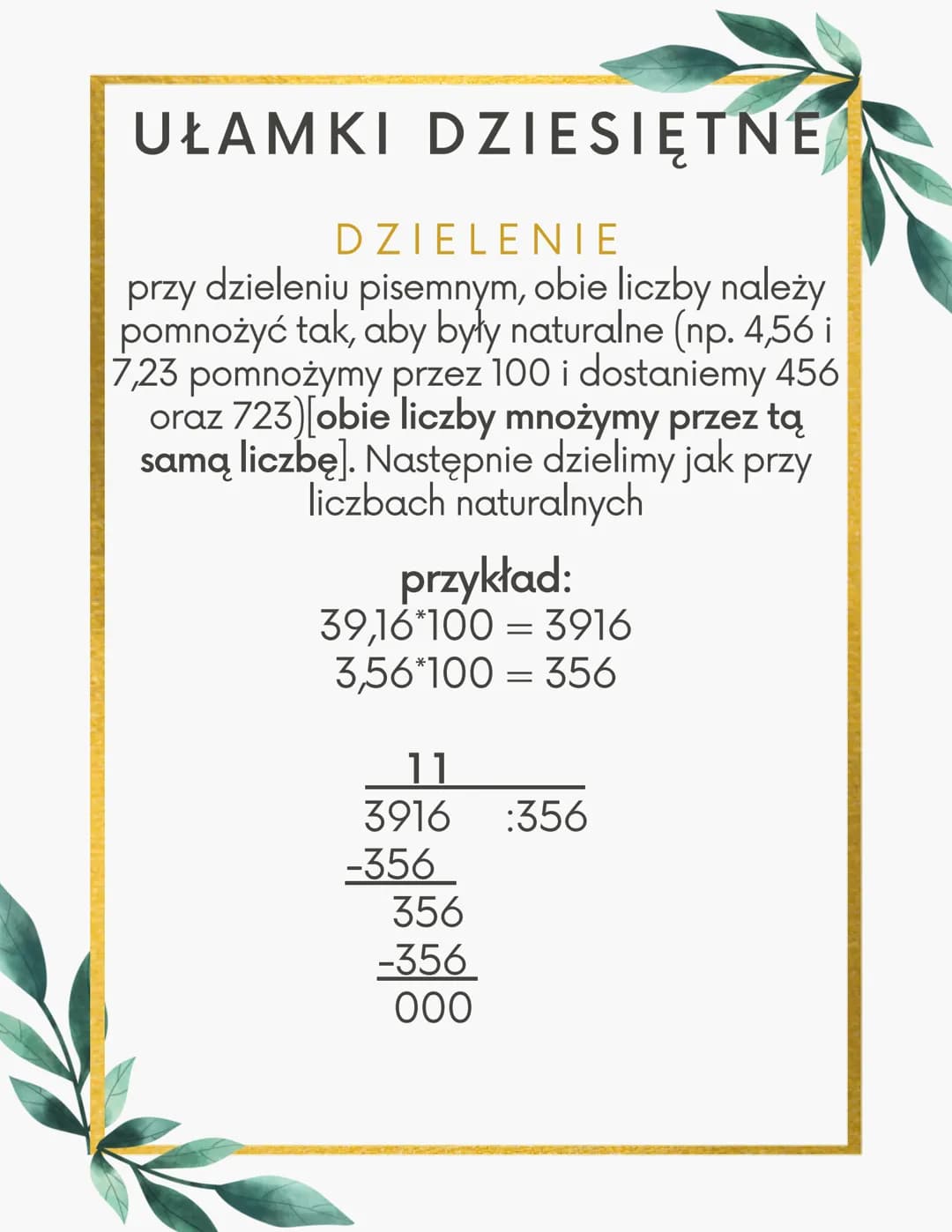 UŁAMKI DZIESIĘTNE
ZAMIANA UŁAMKÓW
ZWYKŁYCH NA DZIESITNE
aby to zrobić należy zamienić ułamek zwykły
na niewłaściwy (mnożymy część całkowitą
