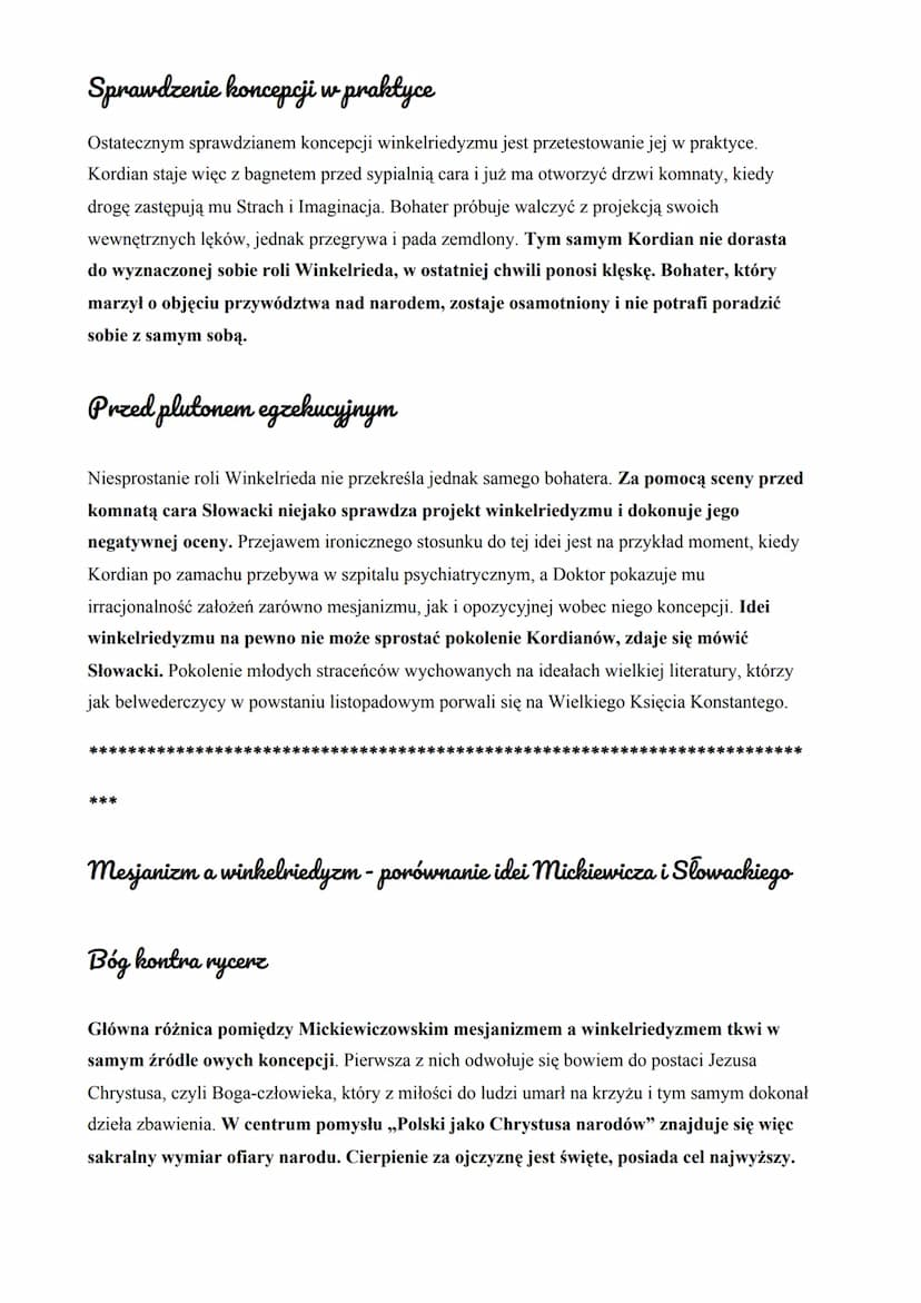 Winkelriedyzm w Kordianie - definicja pojęcia i charakterystyka
Winkelriedyzm to koncepcja narodowo-wyzwoleńcza opozycyjna w stosunku do
Mic