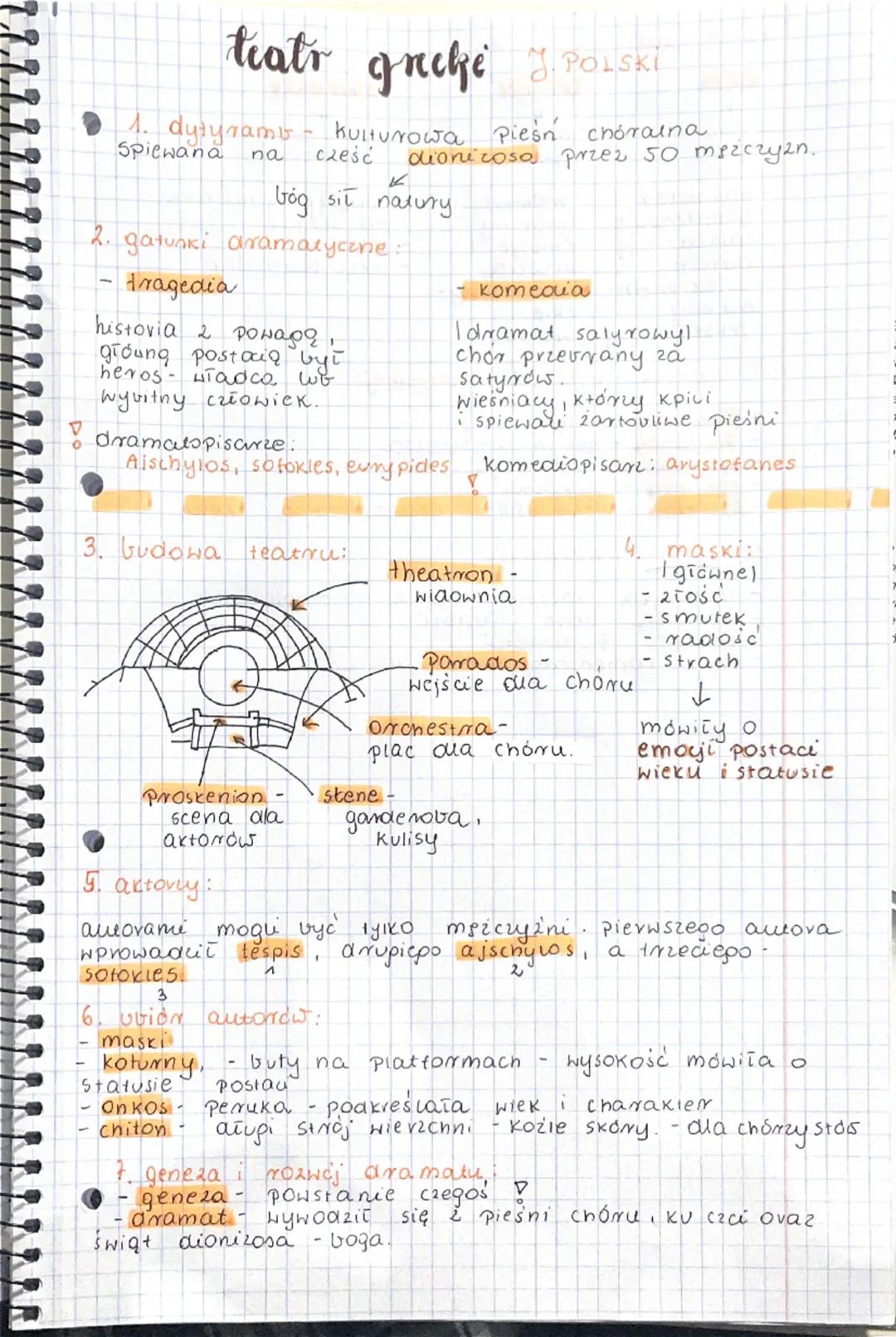# teatr grecke Polski

1. dytyramy - kulturowa pieśn
Spiewana na cześć
chóraina
dionicoso przez 50 mszczyzn.
K
bog sit natury

2. gatunki ar