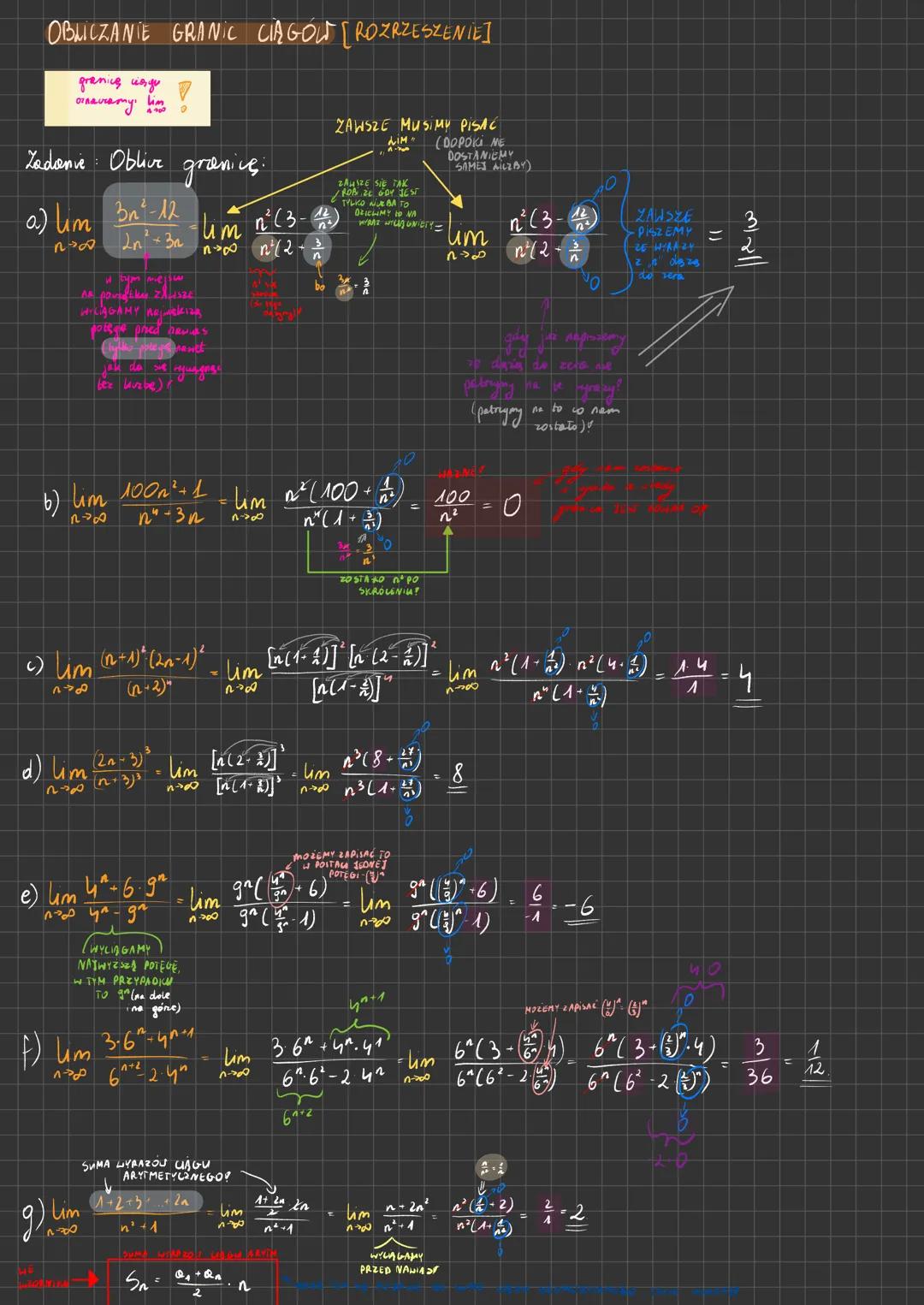 # OBLICZANIE GRANIC CIAGOLT [ROZRZESZENIE]

granicę inge
оплакату

Zadanie: Oblive granice

a) $\lim_{n \to \infty} \frac{3n-12}{2n^2+3n}$ $