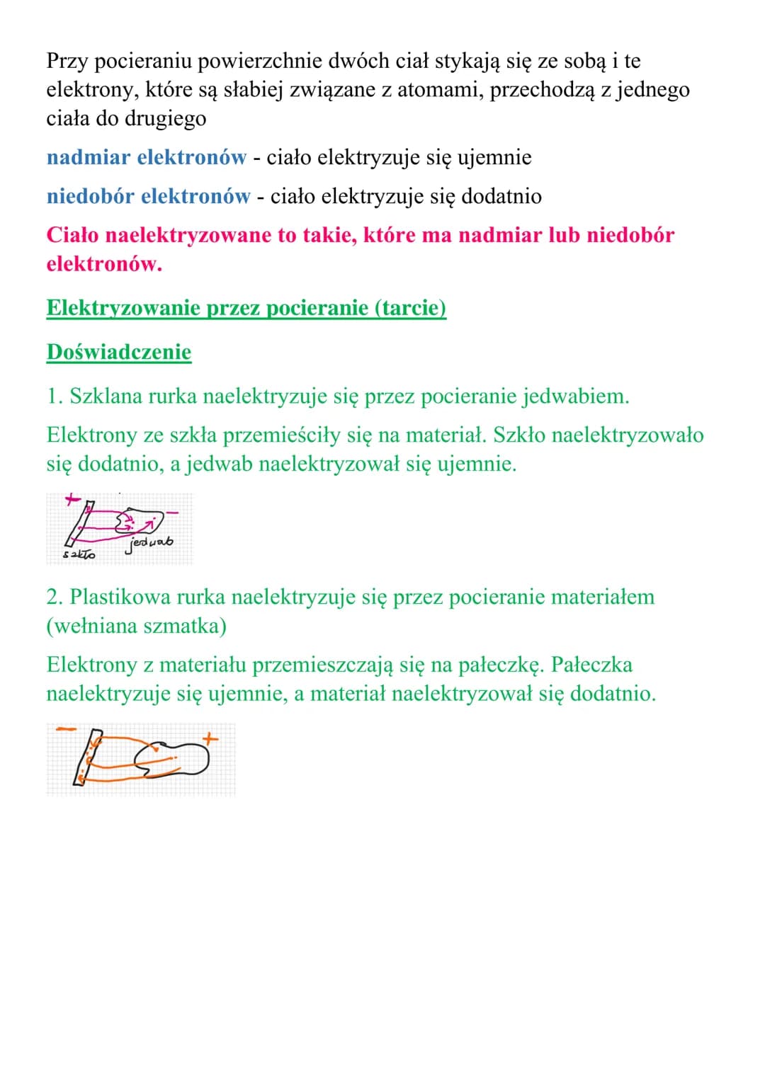 Temat: Elektryzowania
ciał.
Elektrostatyka - nauka o elektryczności, która dotyczy odziaływań i
właściwości ładunków elektrycznych.
Mamy dwa