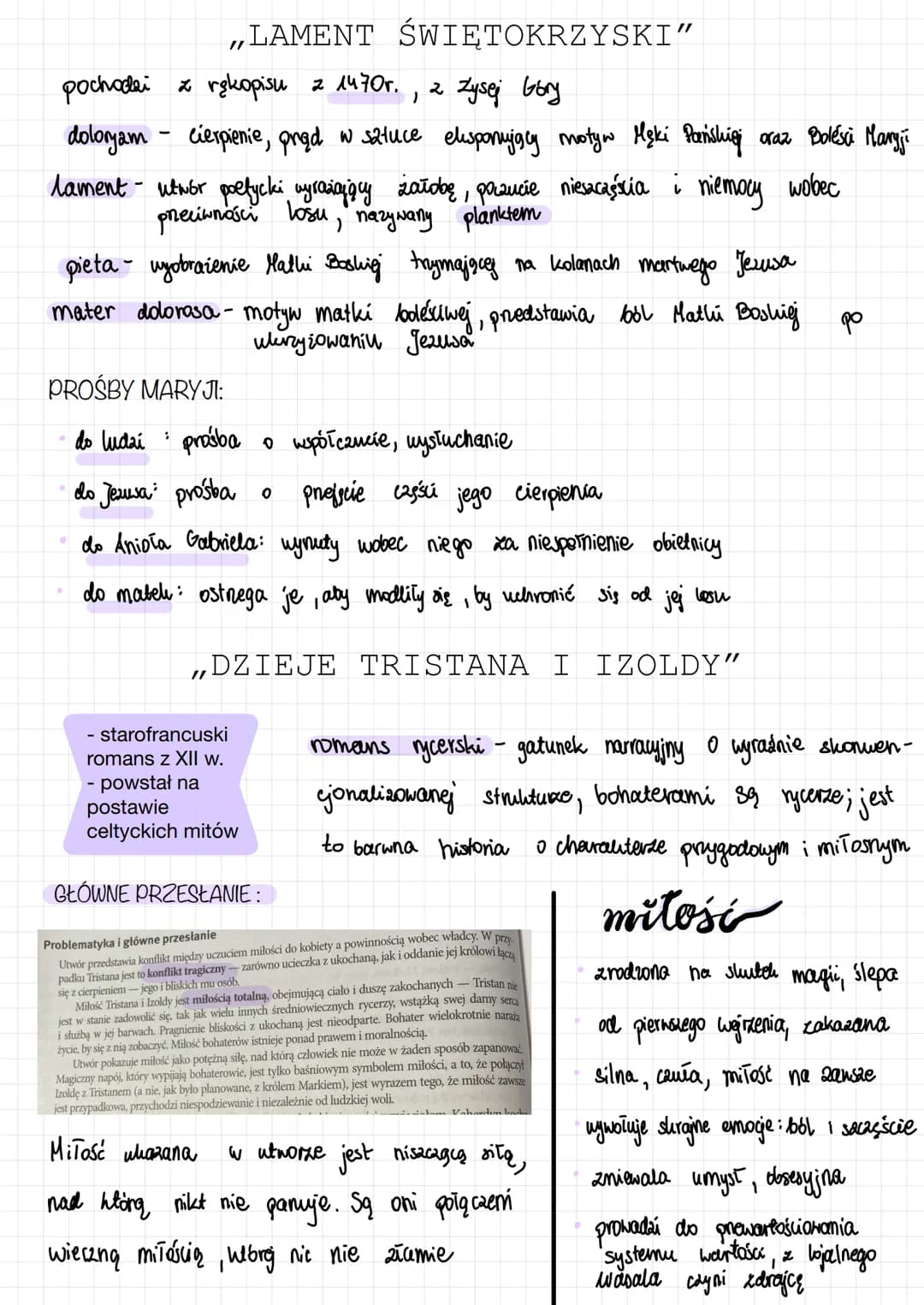,,LAMENT ŚWIĘTOKRZYSKI"
pochodzi z rękopisu 2 1470r., z Zysej Góry
doloryam - cierpienie, prąd w sztuce elusponujący motyw Męki Pańskiej ora