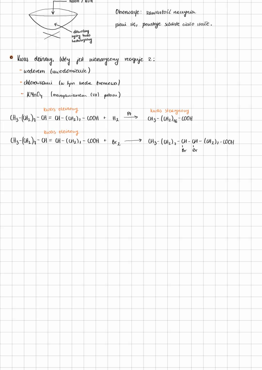 Mydła
1. Czym są mydła ?
To sole sodowe lub potasowe wyższych kwasów karboksylonych.
2. Zachowanie mydła w
wodie
Mydła sodowe i potasowe to 