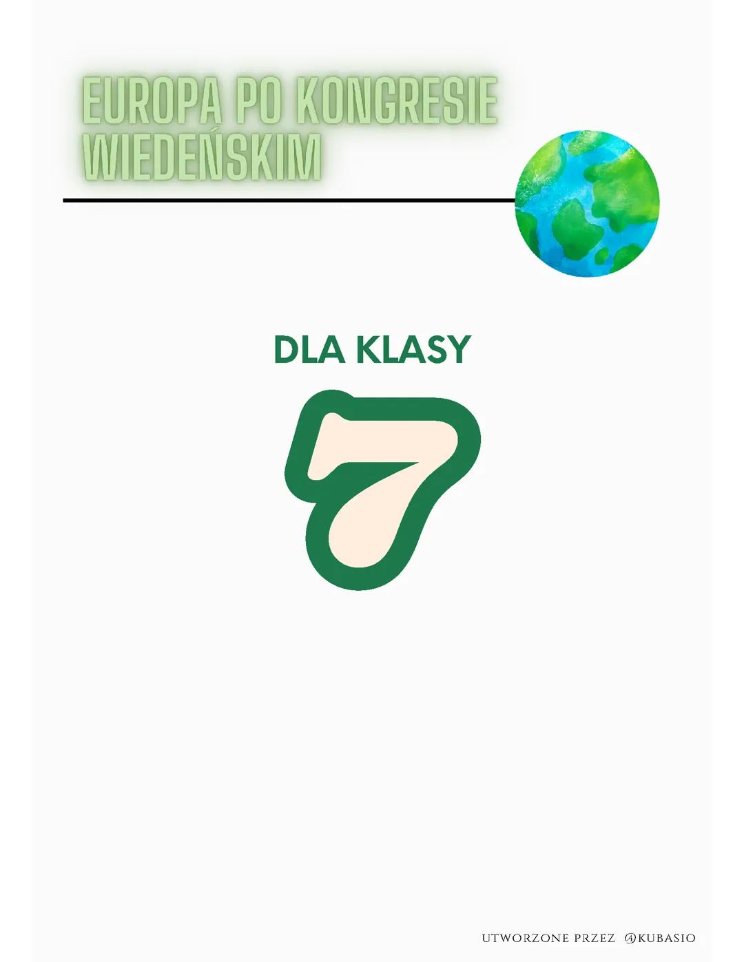 "Europa po kongresie wiedeńskim" - Historia kl. 7, dz. I