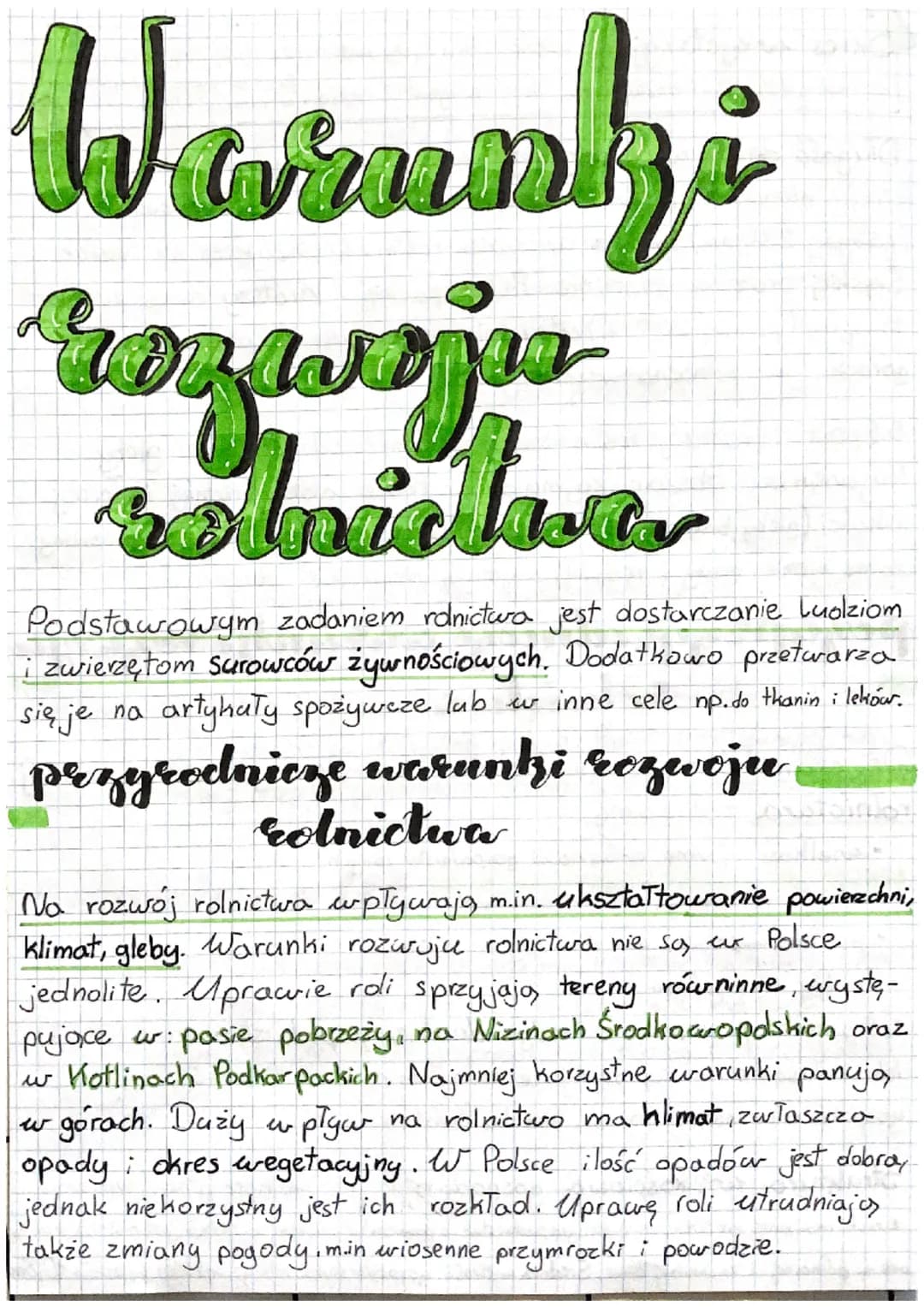 Warunki
G Morpu
rolnictur
7
Podstawowym zadaniem rolnictwa jest dostarczanie Ludziom
i zwierzętom surowców żywnościowych. Dodatkowo przetwar