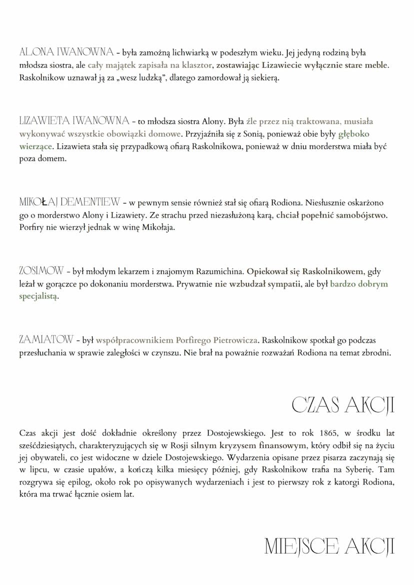 ZBRODNIA I KARA
Tematem powieści są losy byłego studenta, Rodiona Raskolnikowa,
który postanawia zamordować i obrabować starą lichwiarkę.
Fi