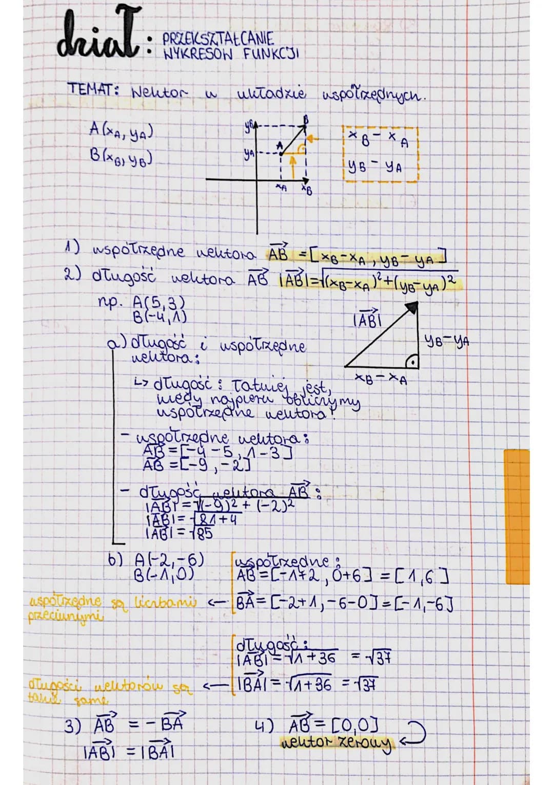 driał:
•PRZEKSZTAŁCANIE
• NYKRESON FUNKCJI
TEMAT: Nentor
A (XA, YA)
B(XB) YB)
np. A(5,3)
B(-4,1)
układzie uspołrzędnych.
ya
ya
TAL
T
XA
*B
1