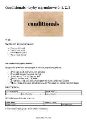 Know Zdania warunkowe - conditionals 0, 1, 2, 3 thumbnail