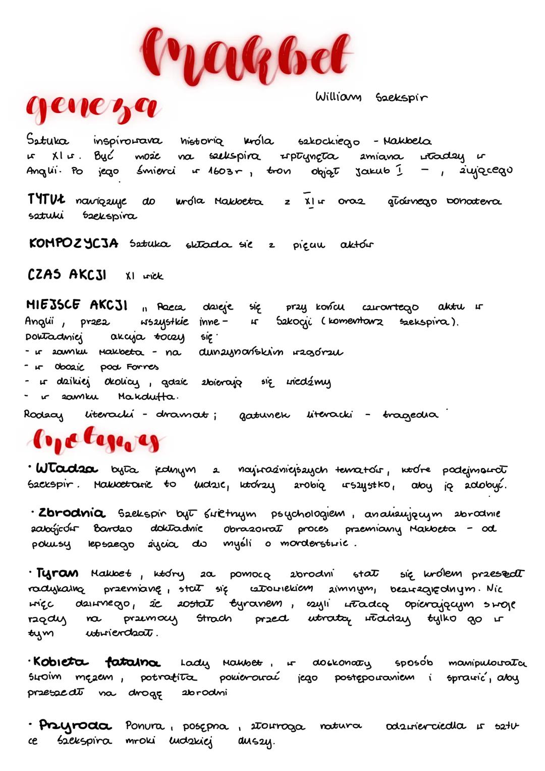 # Makbet

William Saekspir

geneza

Sztuka inspirowava historią króla sakockiego - Makbela
15 XI. Być może na szekspira τερτζηετα zmiana sta