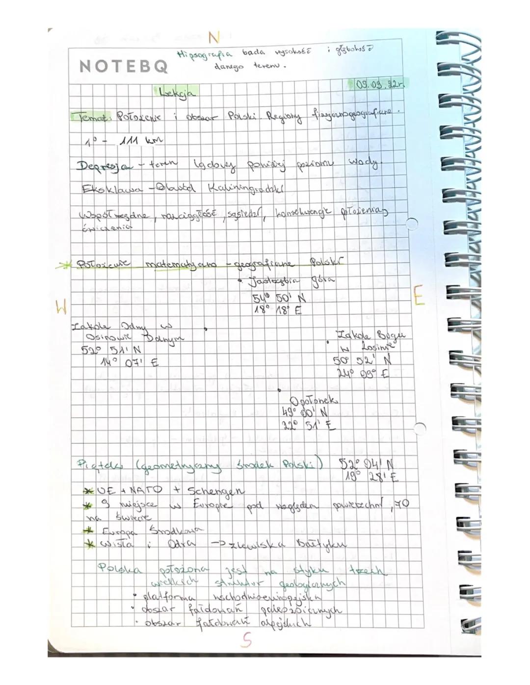 Położenie i obszar Polski. Regiony fizycznogeograficzne.