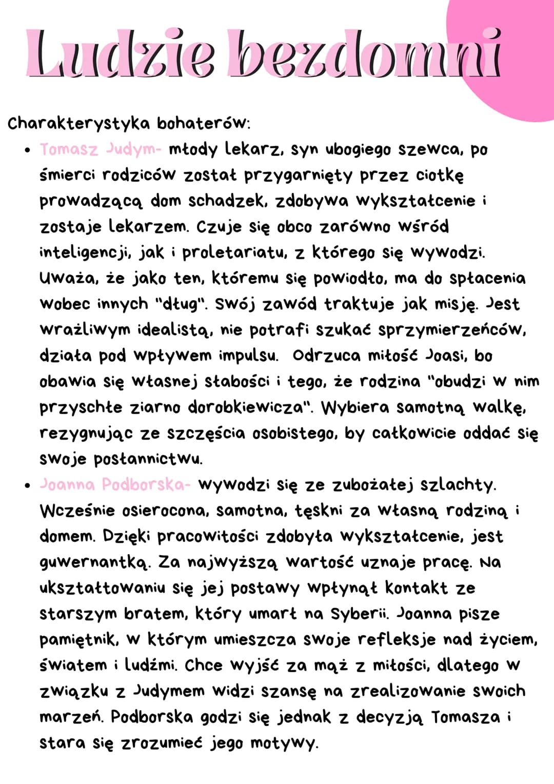 Ludzie bezdomni - streszczenie, bohaterowie, problemy
