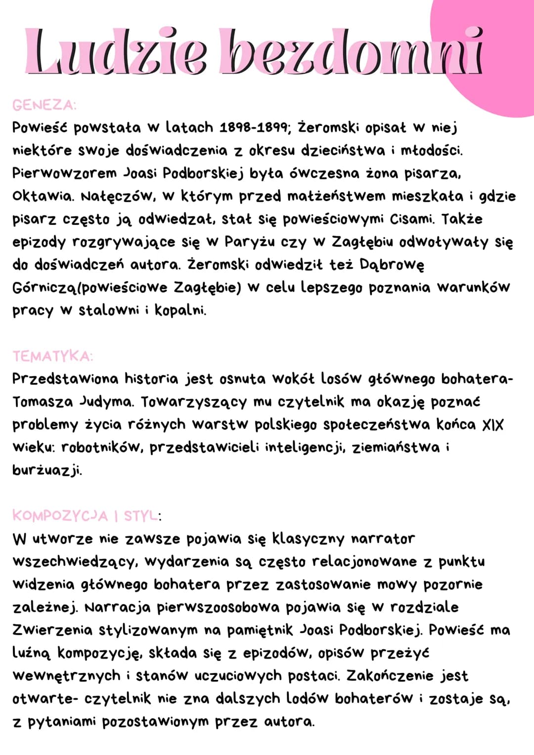 Ludzie bezdomni - streszczenie, bohaterowie, problemy