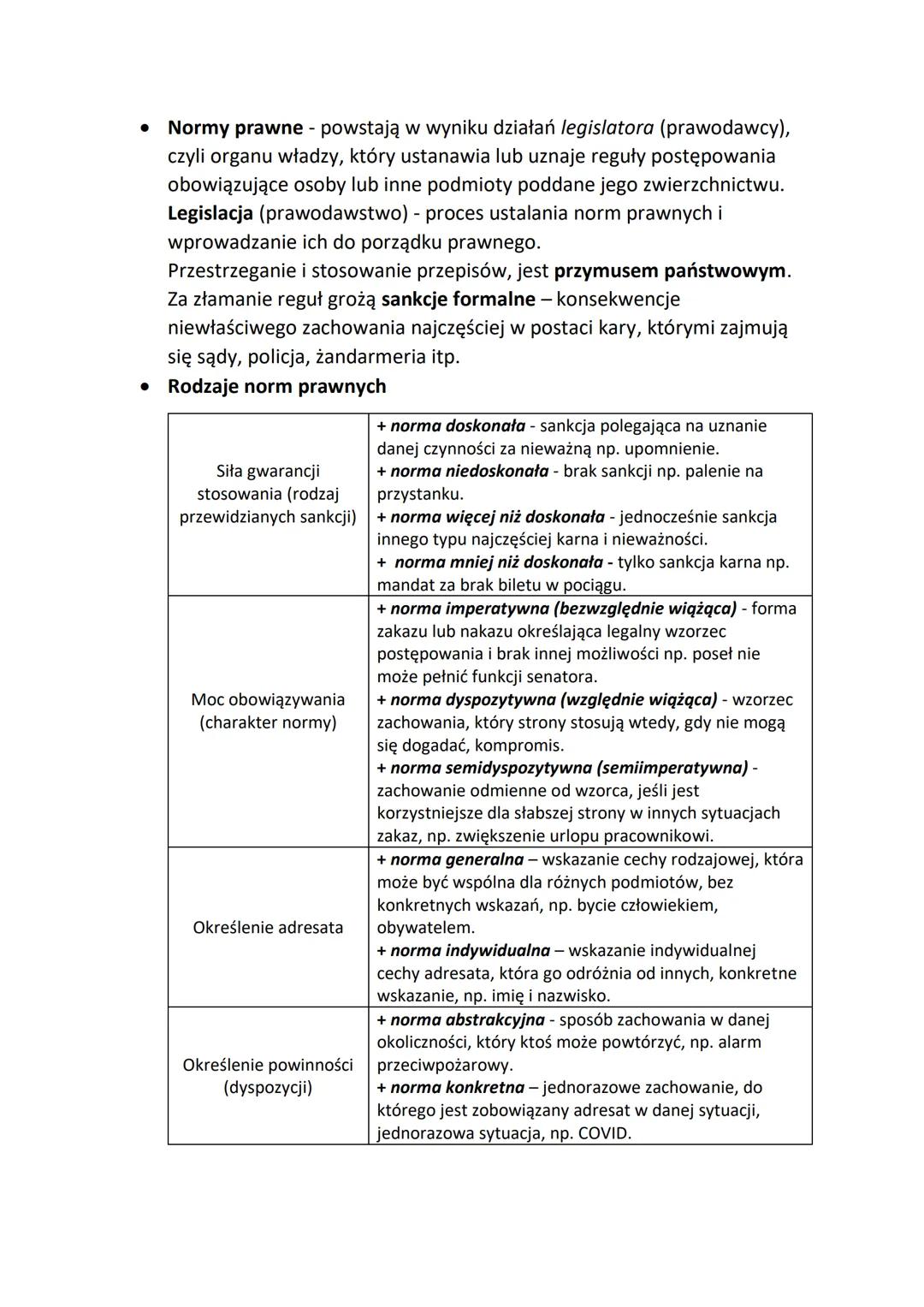 •
PRAWO I JEGO RODZAJE
Prawo w sensie przedmiotowym - obejmuje całość lub część norm
zawartych w przepisach prawnych, które regulują relacje