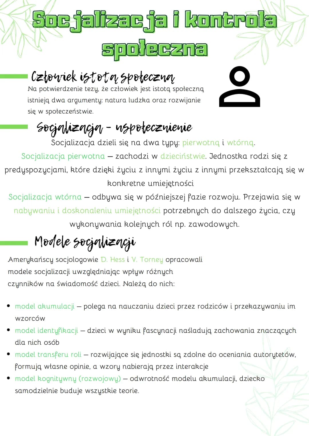Socjalizacja i kontrola
społeczna
Człowiek istotą społeczną
Na potwierdzenie tezy, że człowiek jest istotą społeczną
istnieją dwa argumenty: