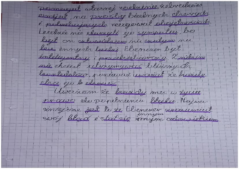 Charakterystyka
Ebenezer srooge
•Ebenezer Screege to gleivng belreiter
glowny
lasijilai pt. „ Ope weesc wigilijnex. Her
voler Dickzensem Meż