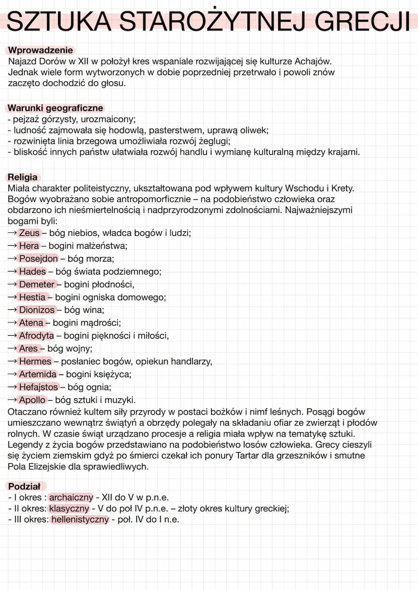 SZTUKA
STAROŻYTNEJ GRECJI SZTUKA STAROŻYTNEJ GRECJI
Wprowadzenie
Najazd Dorów w XII w położył kres wspaniale rozwijającej się kulturze Achaj