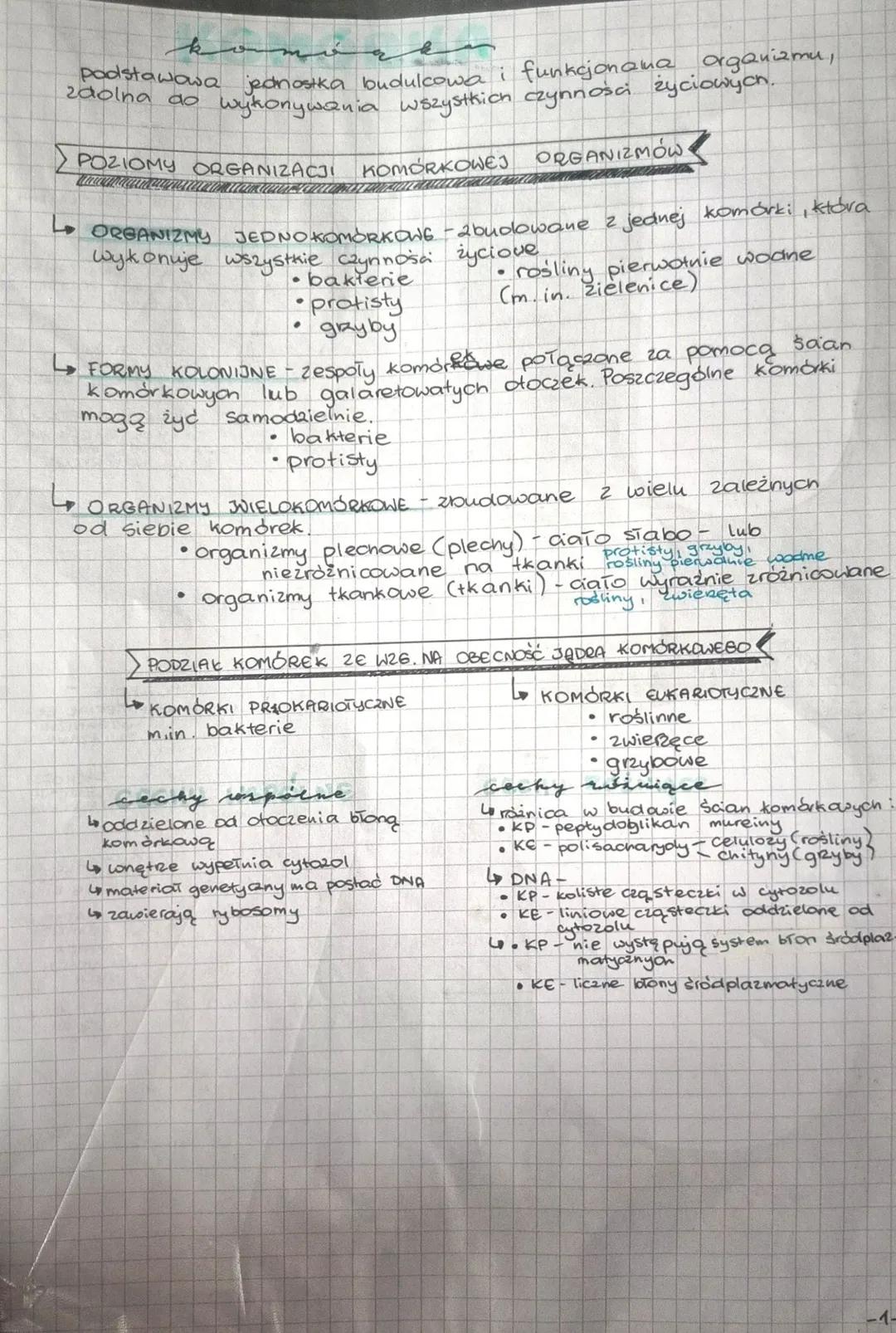 قسط
zdolna do wykonywania wszystkich czynności życiowych.
Podstawowa jednostka budulcowa i funkcjonama organizmu,
POZIOMY ORGANIZACJ
manum M