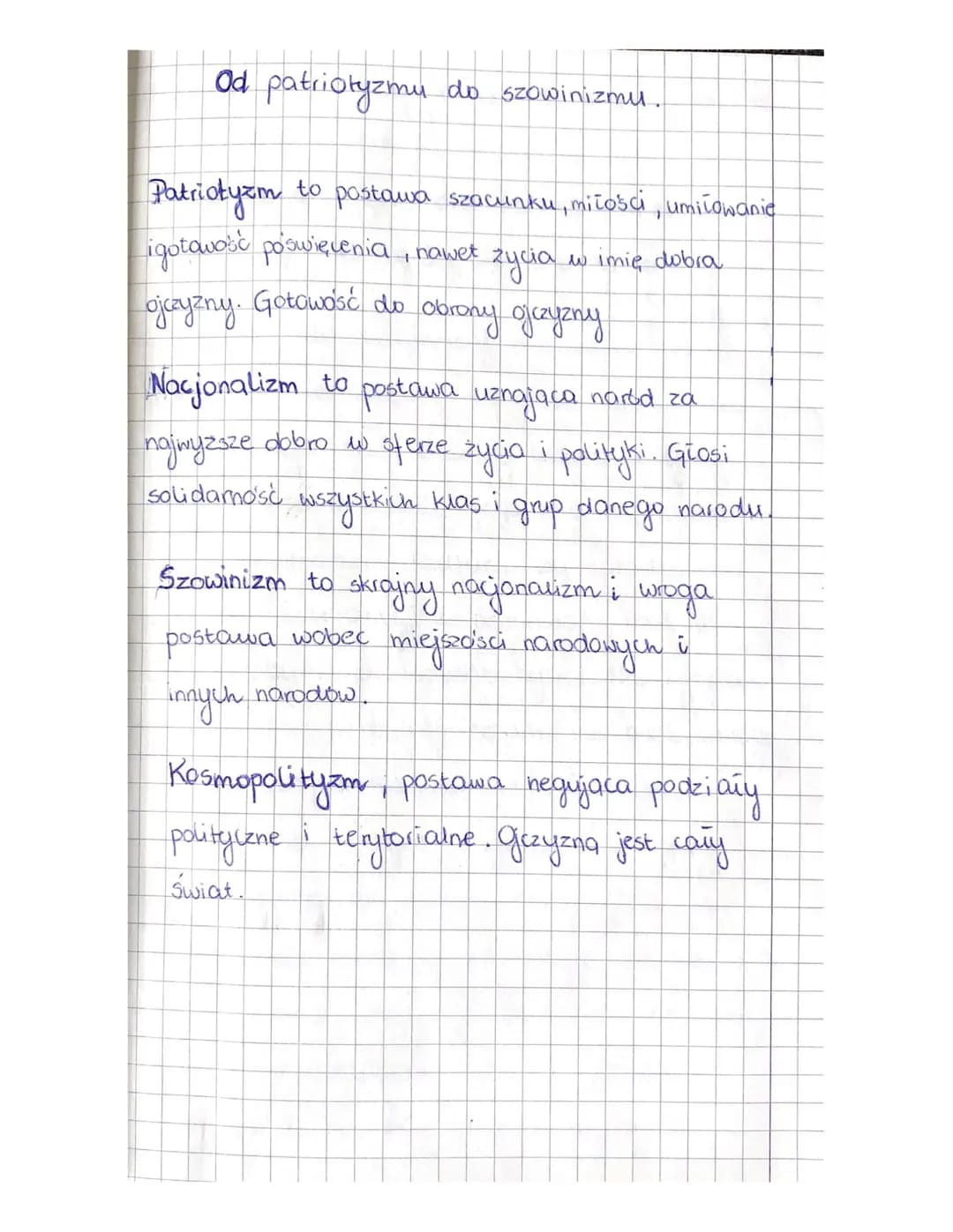 Od patriotyzmu do szowinizmu
Patriotyzm to postawa szacunku, miłości, umiłowanie
igotowość poświęcenia, nawet życia
ojczyzny. Gotowość do
w 