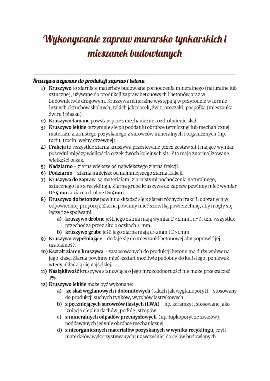 Wykonywanie zapraw murarskich i tynkarskich oraz mieszanek betonowych - Poradnik PDF