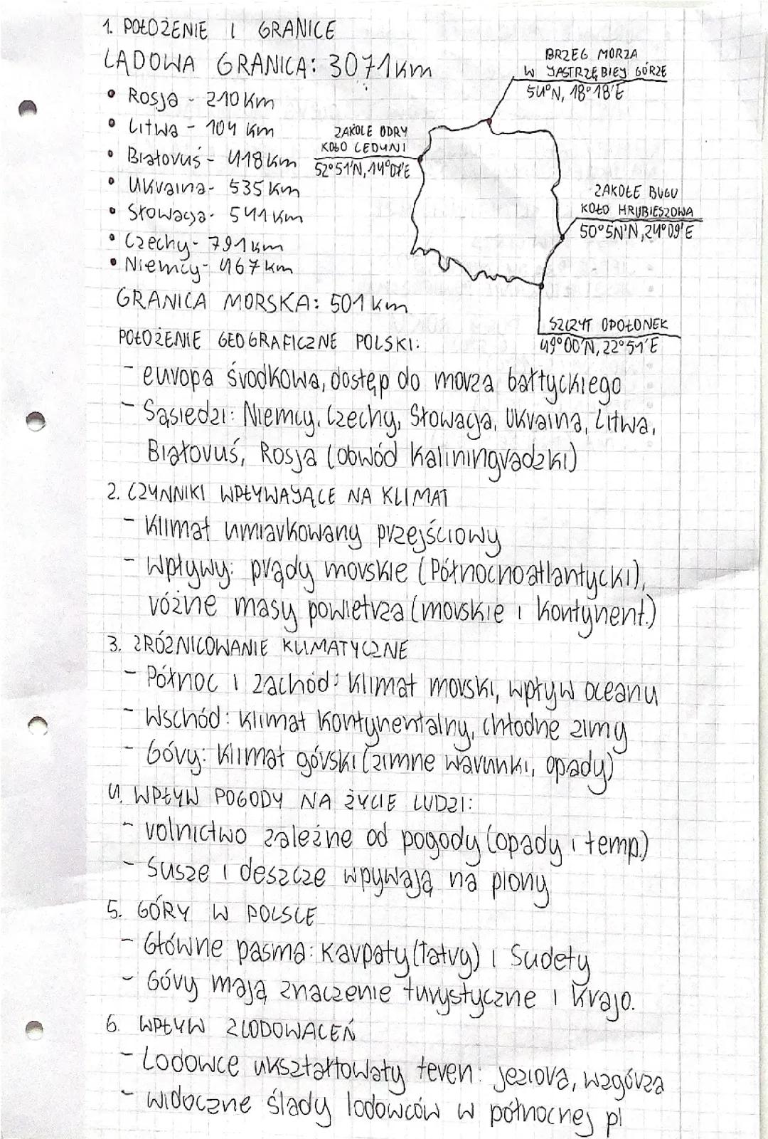 Geografia i środowisko naturalne Polski: Klimat, Surowce, Krajobrazy