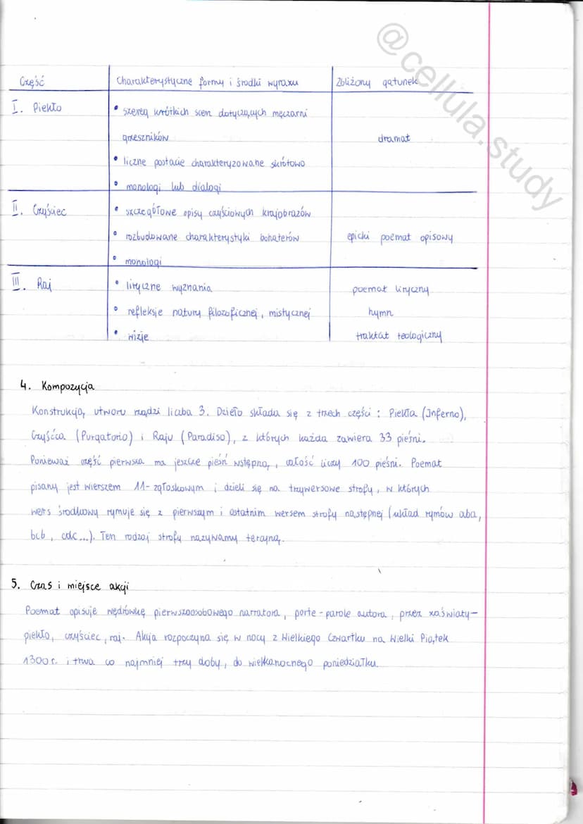 notatka
167-168
Temat:
it
Boska komedia "
@cellula.study
Dante Alighieri.
und
Boska Study
1. Geneza utworu
Impulsem do stworenia Boskiej Kom