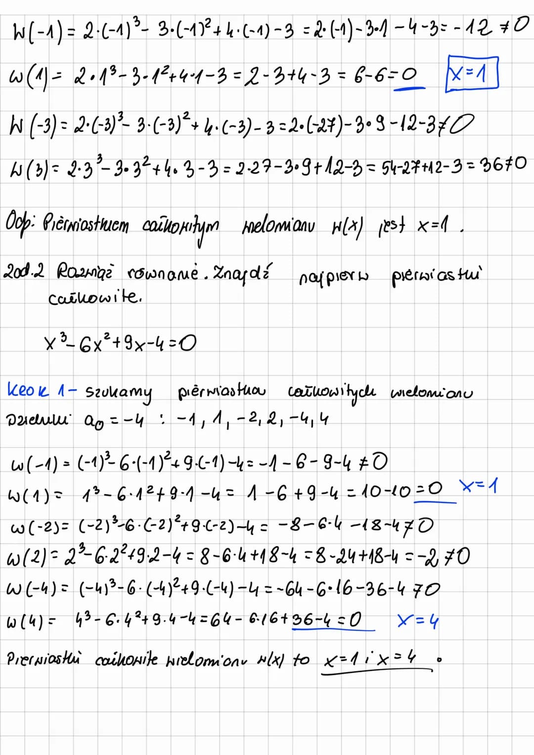 PIERWIASTICI CAŁKOWITE
VITE
WIELOMIANU
TWIERDZENIE O PIERWIASTIACH
CAŁKOWITY CH
Jeżeli wielomian w(x) = a₁x^² + a₁-₁x^-^+...+C₁x + ao (ao+0)