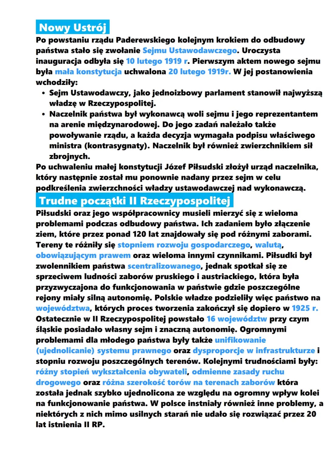 Odrodzenie Rzeczypospolitej
W czasie jesieni 1918 r. na terenach zaborów powstawały lokalne ośrodki
władzy tworzone przez polskich działaczy