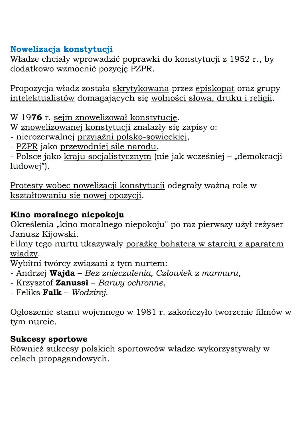 --- OCR Start ---
Życie na kredyt
Gierek propagował hasło: „Aby Polska rosła w siłę, a ludzie żyli
dostatniej”.
W czasach Gierka:
- cofnięto