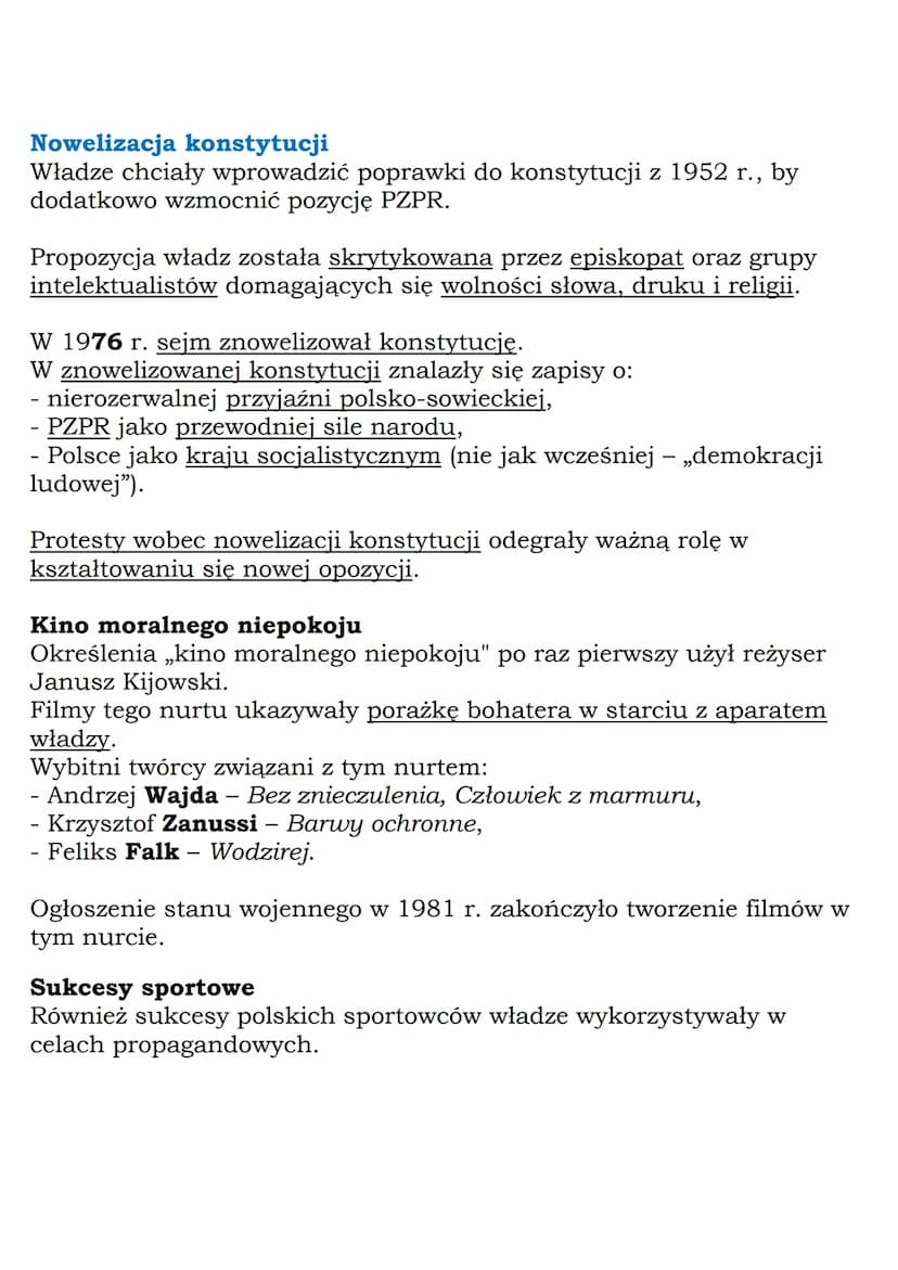 --- OCR Start ---
Życie na kredyt
Gierek propagował hasło: „Aby Polska rosła w siłę, a ludzie żyli
dostatniej”.
W czasach Gierka:
- cofnięto
