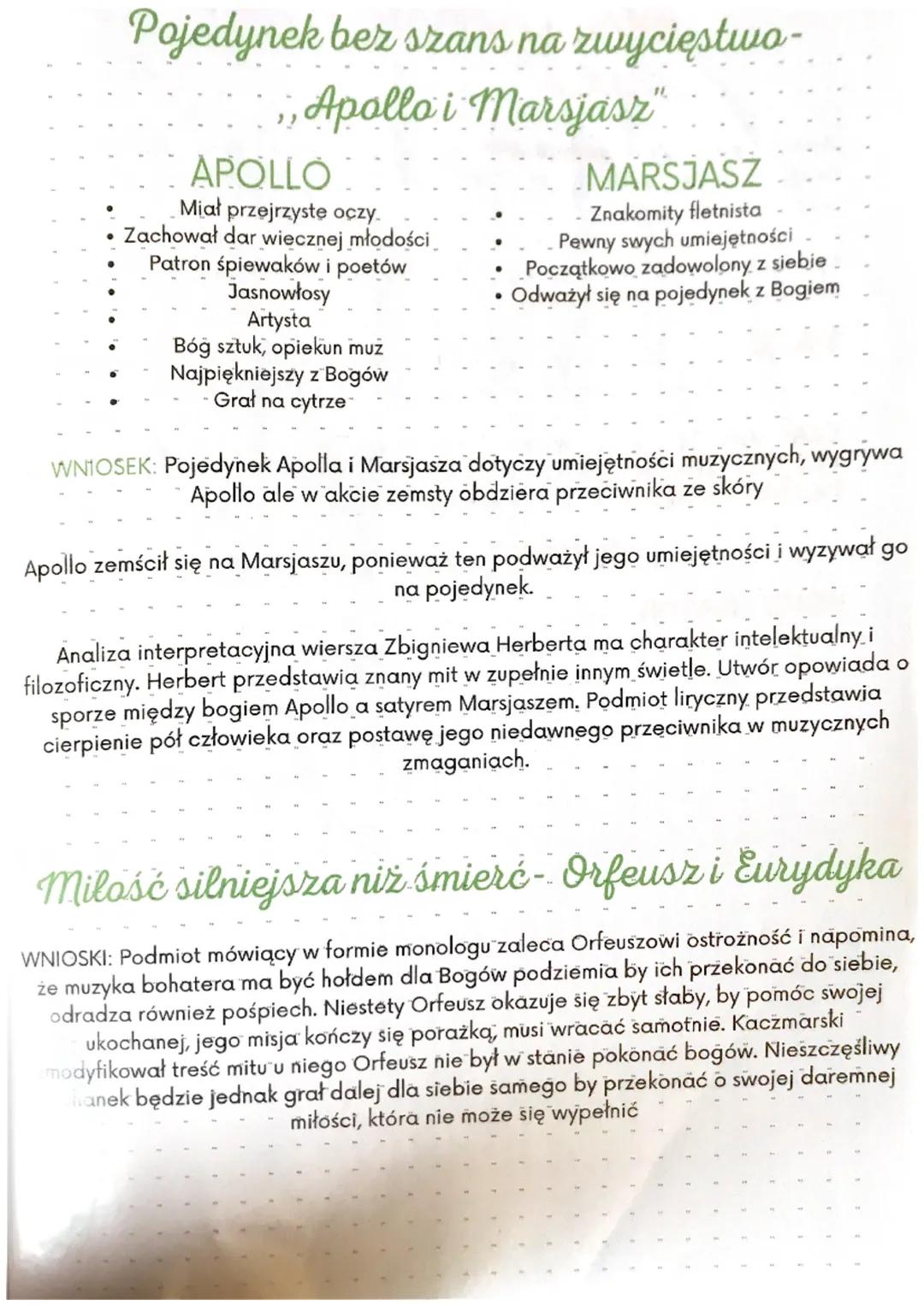 Pojedynek bez szans na zwycięstwo-
Apollo i Marsjasz"
APOLLO
Miał przejrzyste oczy.
Zachował dar wiecznej młodości
Patron śpiewaków i poetów