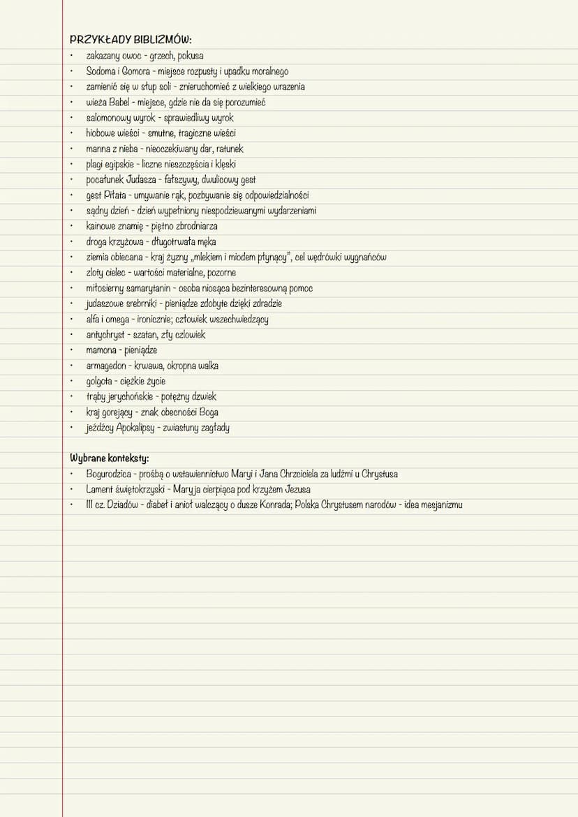 --- OCR Start ---
BIBLIA
Słowo biblia pochodzi od słowa z łac. - bibliom (zwój papieru)
motyw vanitas - motyw przemijania
erudyta - człowiek
