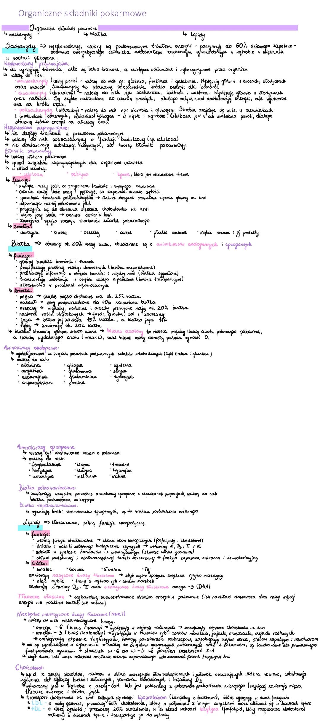Węglowodany i aminokwasy: proste przykłady i lista