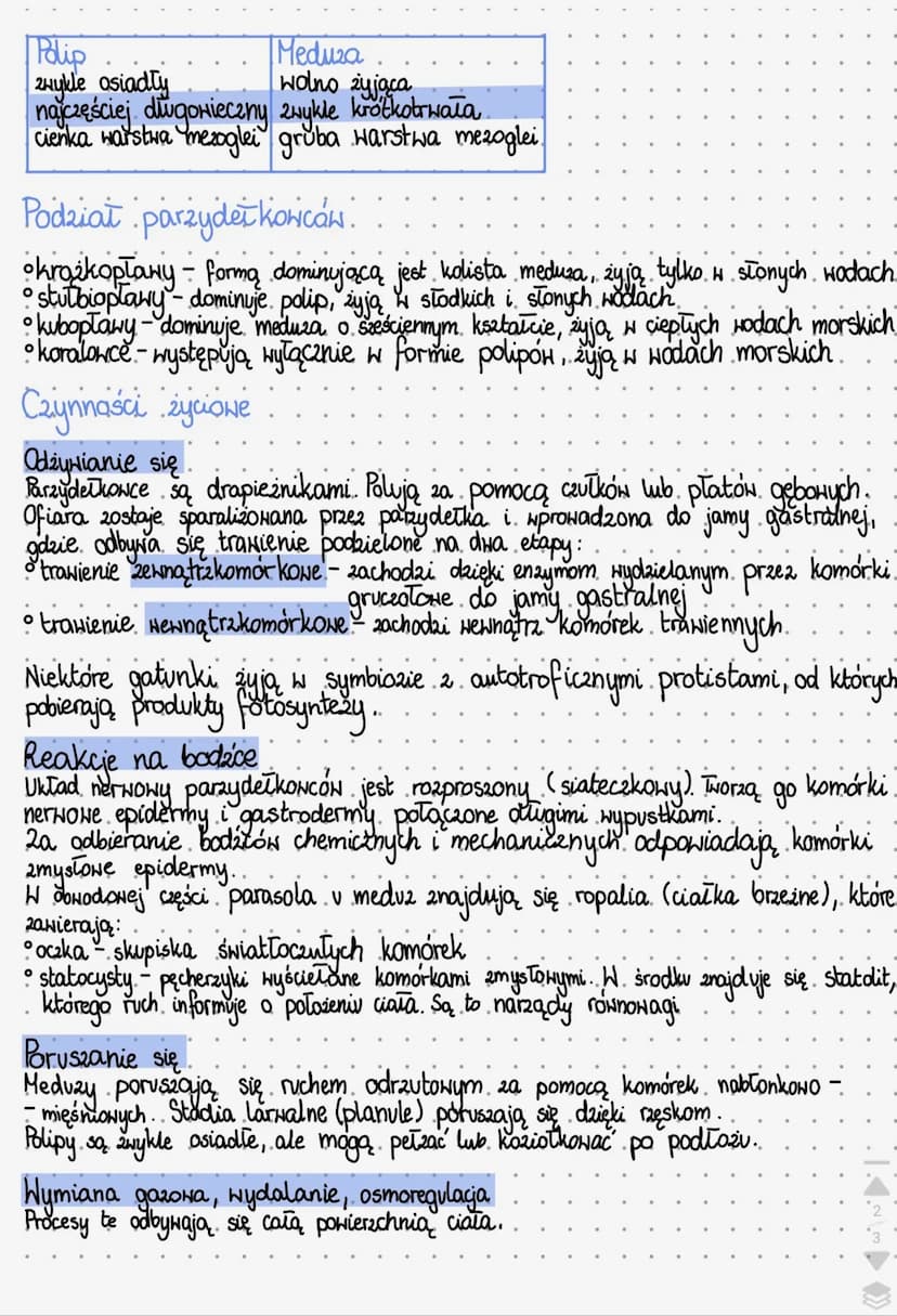 
<p>Parzydełkowce są przedstawicielami zwierząt, które posiadają promienistą symetrię ciała oraz komórki parzydełkowe (knidocysty). Charakte