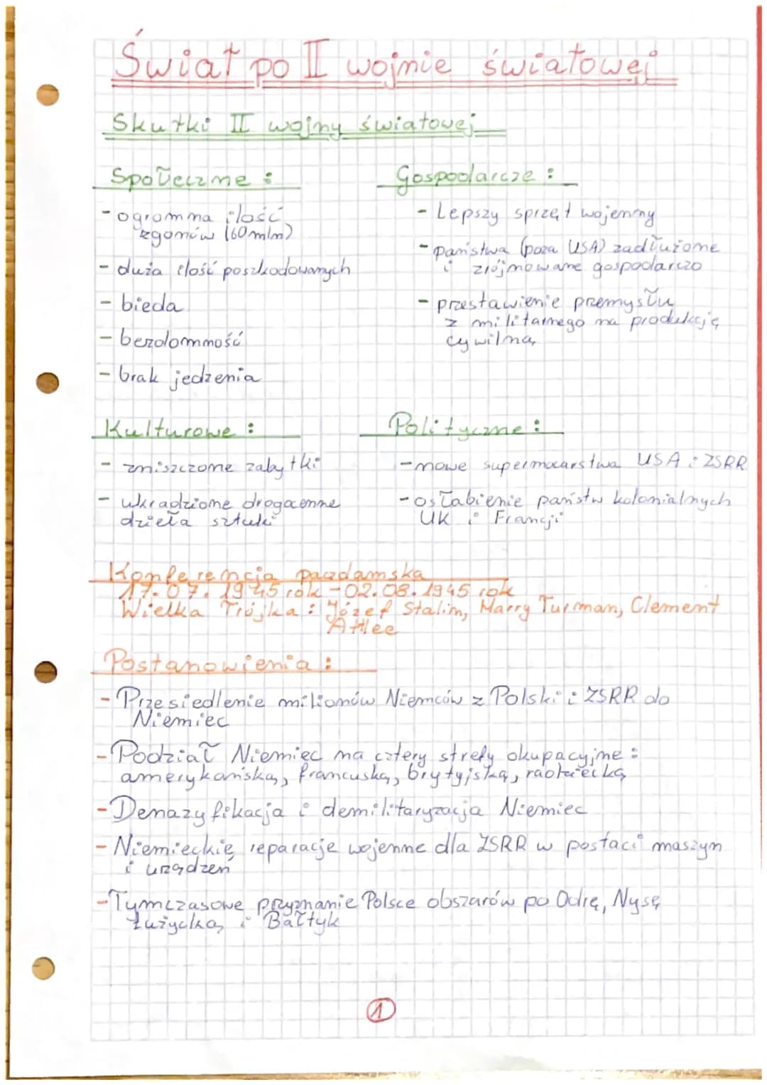 Świat po I wojnie światowej
Skutků II wojny światowej
Społeczne:
-ogramma lość
(zgomów (60 mlm)
- duża clość poszkodowanych.
bieda
-bezolomm