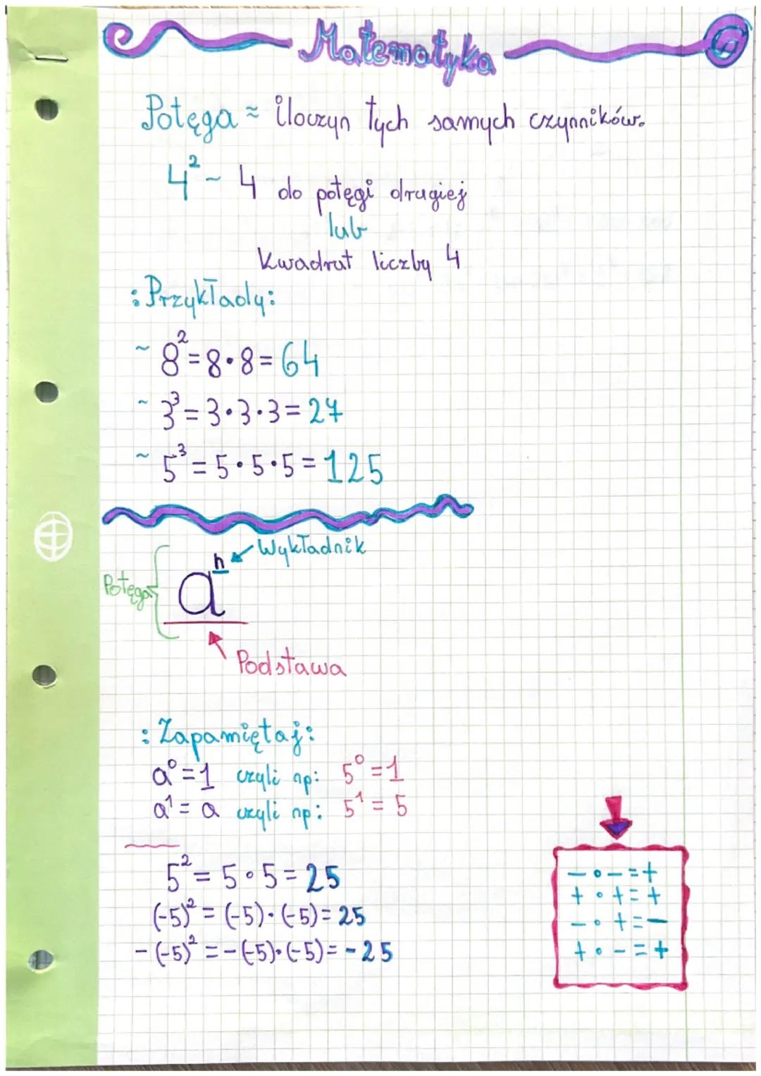 Matematyka

Potęga ilouzyn tych samych czynników.

4-4 do potęgi drugiej
lub
Kwadrat liczby 4

:Przykłady:

~8=8-8=64
2
3=3.3.3=24
~5*=5.5.5
