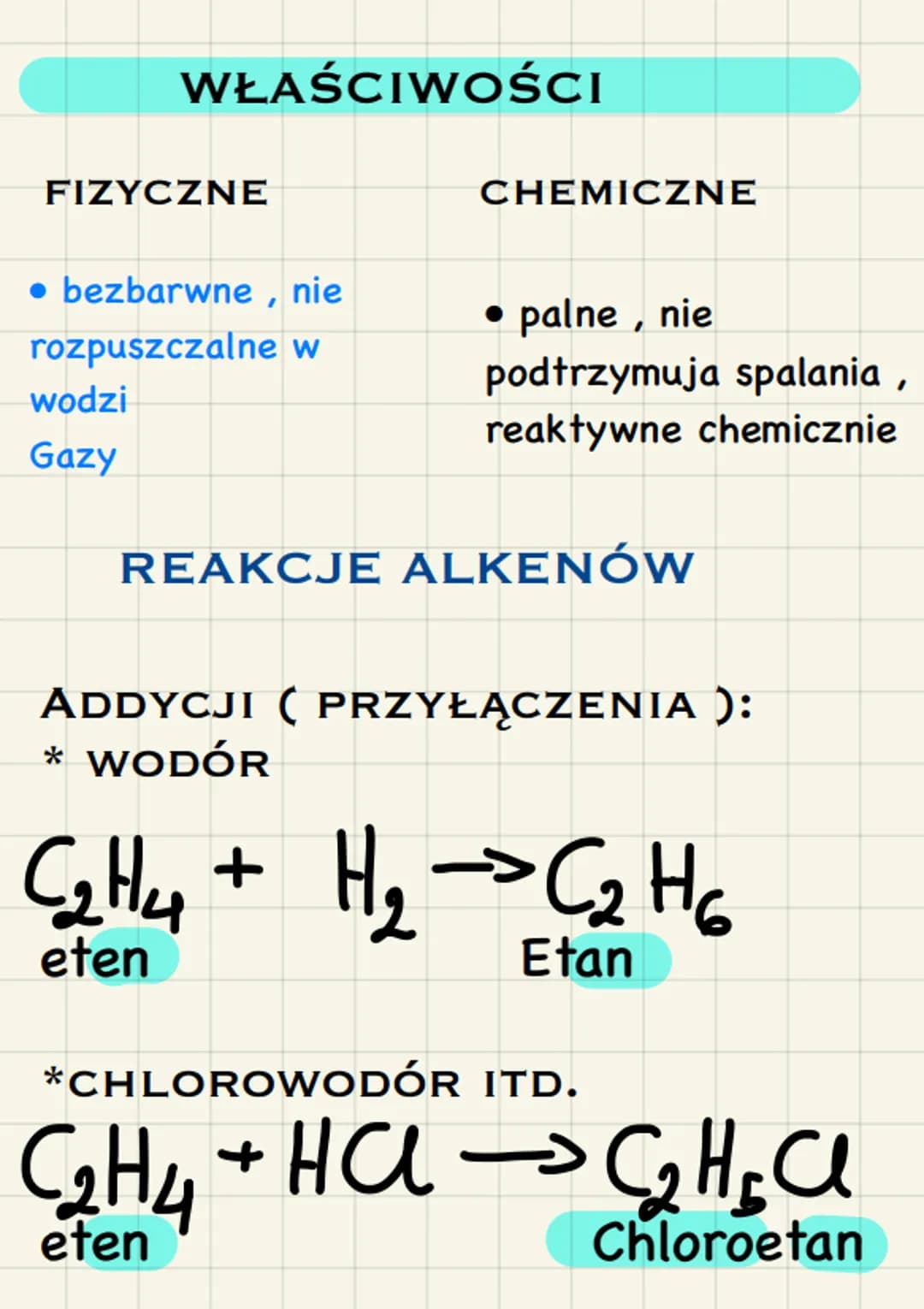 W. Sumaryczny
CnH2n+2
SZEREG HOMOLOGICZNY ALKANÓW
CH 4
ALK ANY
Wzór ogólny
Etan
C3H8
Propan
W. Strukturalny
1-U-I
H-C-H
Metan
HH
I
C₂H6 H-C-