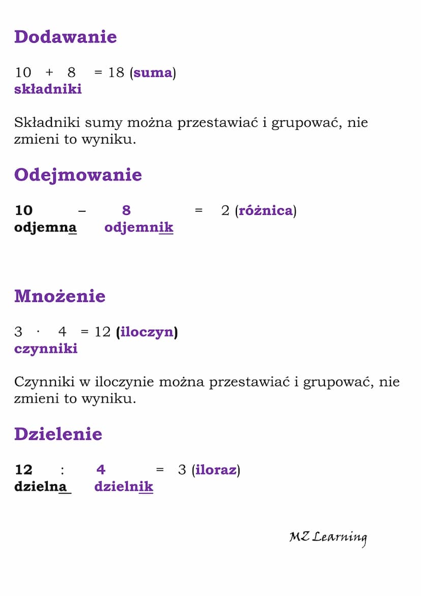 Liczby i działania
Liczby naturalne to liczby całkowite dodatnie.
Zbiór liczb naturalnych oznaczamy literą N.
Zbór liczb naturalnych możemy 