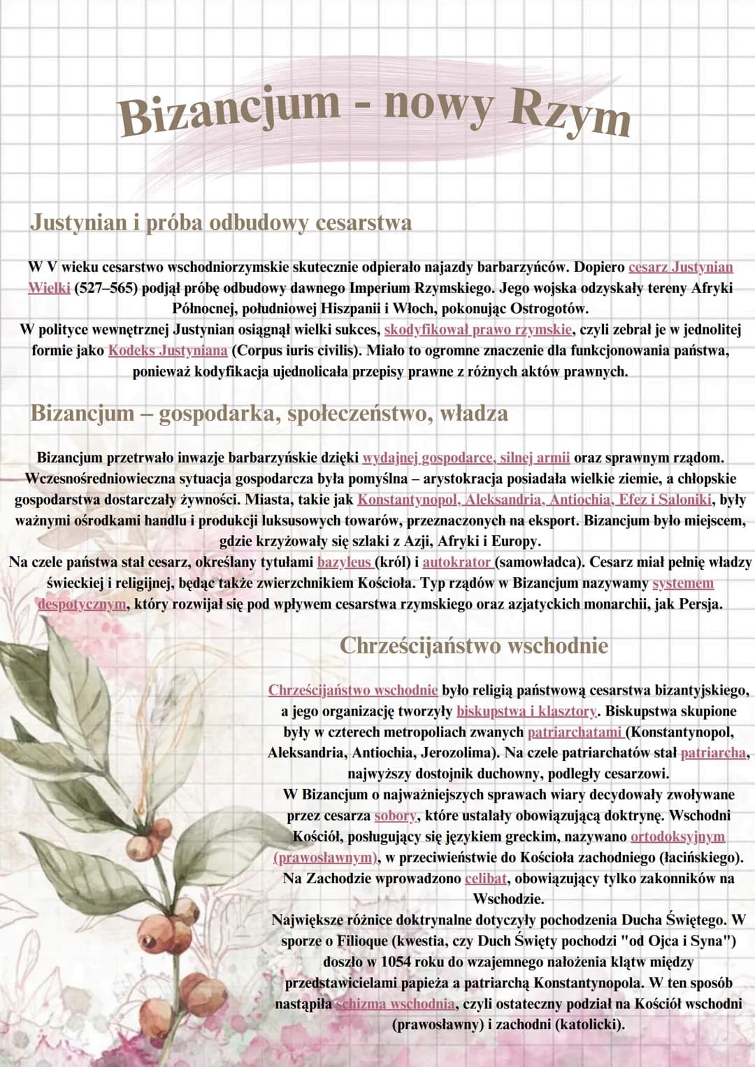 # Bizancjum - nowy Rzym

Justynian i próba odbudowy cesarstwa

W V wieku cesarstwo wschodniorzymskie skutecznie odpierało najazdy barbarzyńc