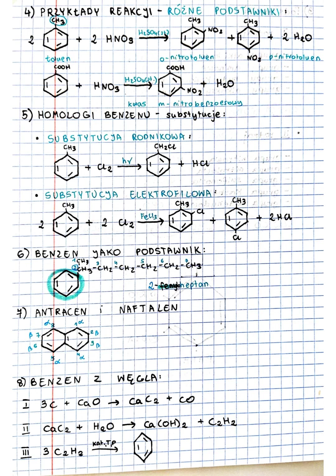 1) NAREWNICTWO:
CH3
6
a
BY
A
CH
OH
4-chloro-3-metylobenzen
CHS
CH3
=CH₂
NO₂
ARENY
503H
1.4- dibromo-2,3-dimetyle berzer
Fenyleten
artrobenze