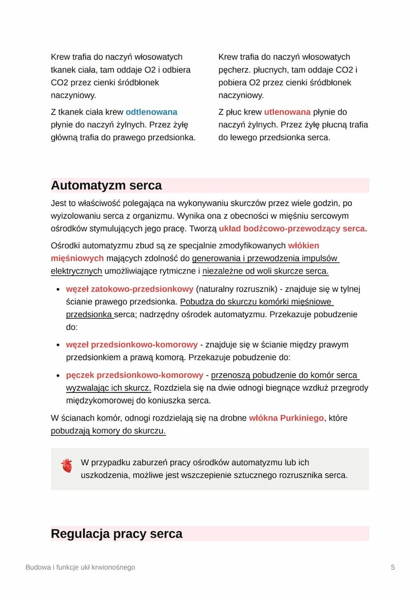Budowa i funkcje ukł
krwionośnego
Budowa układu
krwionośnego:
• serce
zamknięty system naczyń
krwionośnych
o tętnice
o żyły
o naczynia włoso