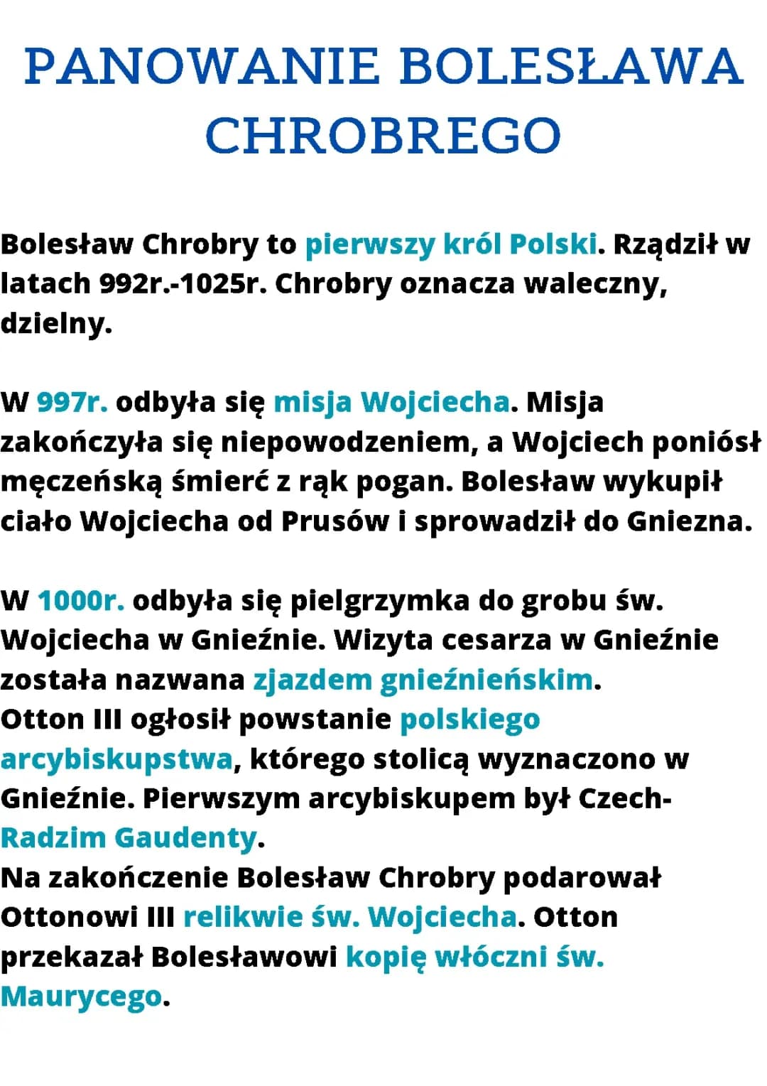 Panowanie Bolesława Chrobrego.