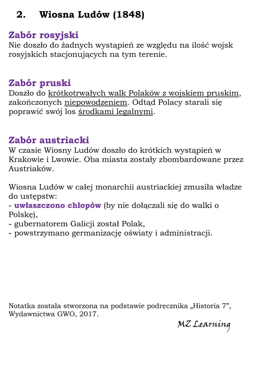 Powstanie krakowskie
i Wiosna Ludów
K1 7 GWO
1. Ziemie polskie po powstaniu
listopadowym.
Zabór rosyjski
Królestwo Polskie zachowało swoją n