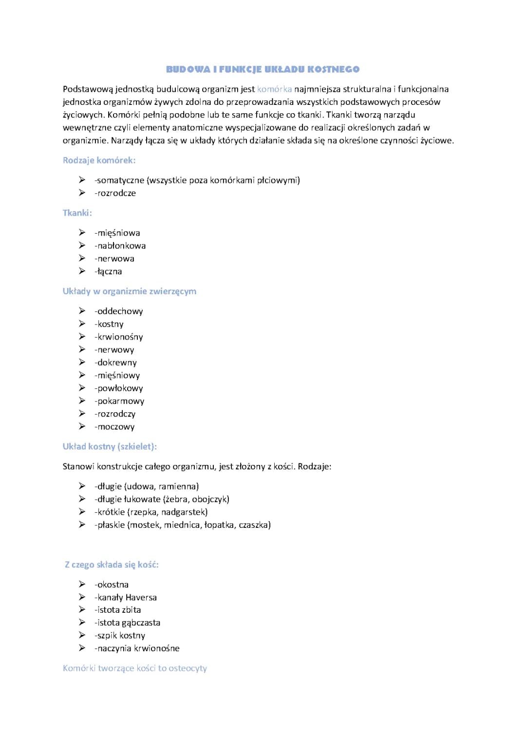Anatomia i fizjologia zwierząt: Kości, czaszki i układ ruchu - Podręcznik PDF